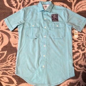 Izod saltwater fishing shirt. New. Size small. Short sleeves. Button front.